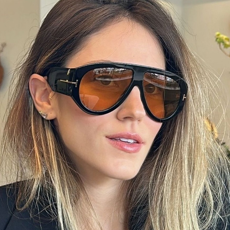 Large T-Shaped Nail Toad Mirror Thick Frame Men's Pilot Ins Fashionable Trendy Sunglasses Women