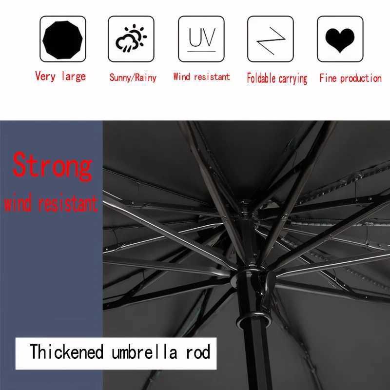 Super Large Folding Umbrella Men Womens Windproof Umbrellas Fold Business Sun Rain Umbrella Travel Whole Family UmbrellasC250317