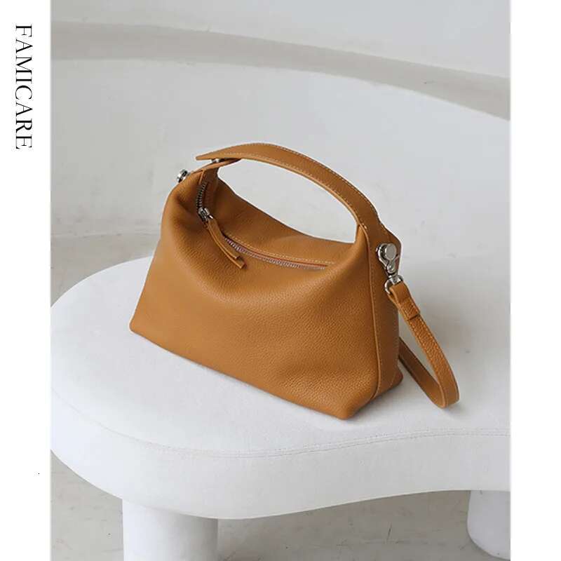 2024 New Women's Female Soft Genuine Leather Handbag Lady Fashion Daily Casual Shoulder Bag Girls Crossbody Messenger