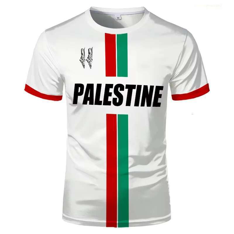 Palestine Football T-shirts Summer Fashion Short Sleeves Palestinian Flag 3D Printed Casual T-shirts Round Neck Loose Tops For Men T-shirts
