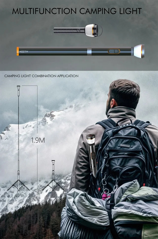 Magnetic Telescopic LED Work Light with Remote Switch - Suitable for Camping, Fishing, and Hiking