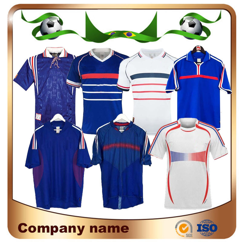 1998 Retro version French soccer jersey 96 98 02 04 06 ZIDANE HENRY MAILLOT DE FOOT Soccer shirt 2000 Home Trezeguet football uniform sale