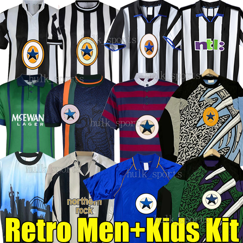 1996 97 Newcastl e SHEARER Retro soccer jerseys 91 92 94 95 98 99 05 06 Winners Bellamy HAMANN PINAS 1983 84 85 BATTY ASPRILLA OWEN classic Vintage football shirt men kids