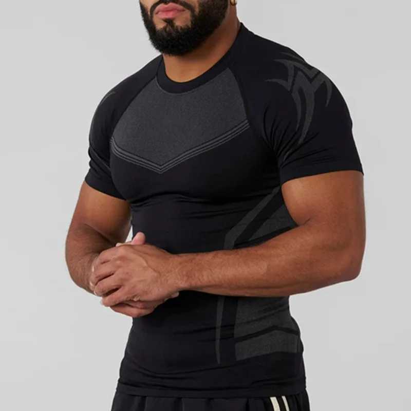 Mens short sleeved compression shirt for quick drying fitness bike running T-shirt training underwear gym clothing W250317