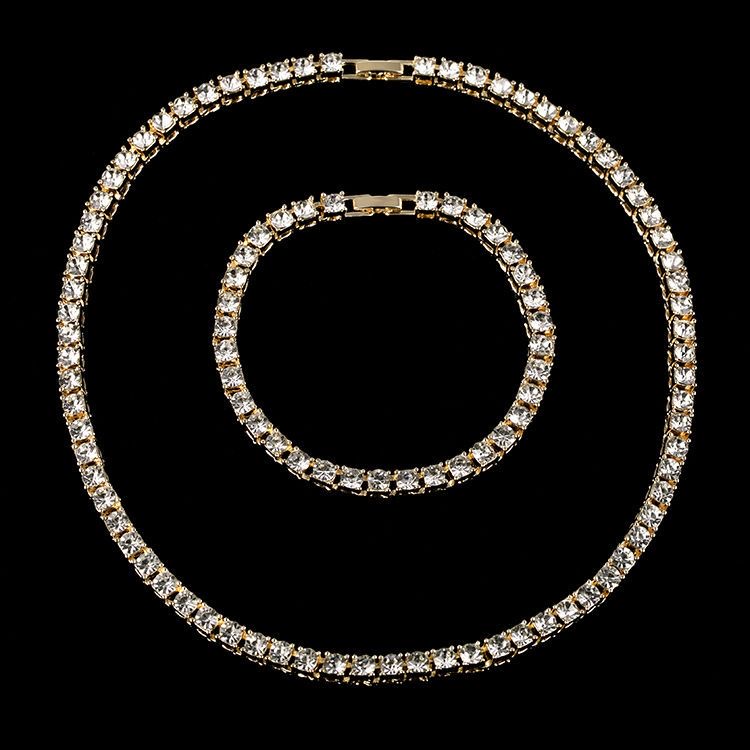 jewelryHip Hop Tennis Necklace 1 row Cz Cubic Zircon Ice out 4mm 5mm 6mm 18/K rapper necklace