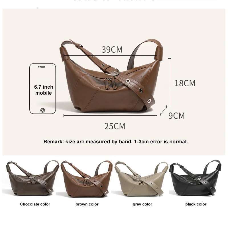 Famicare 2025 Genuine Leather Crossbody For Women Simple Dumpg Style Fashion Shoulder Bag Hobos Messenger Handbag