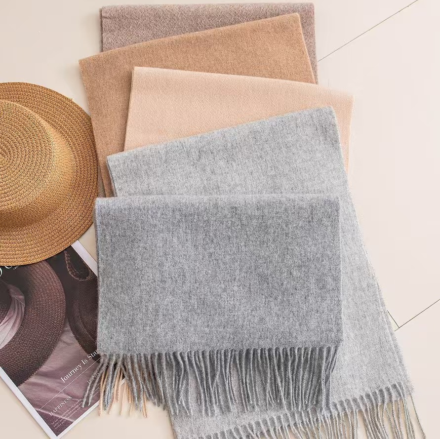 K154 100% cashmere scarf new autumn and winter high-end men and women all-match thick warm neck scarf dual-purpose shawl