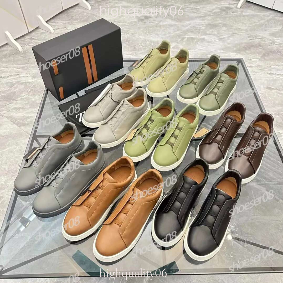 Designer shoes Quality mens Zegna Shoes Business Casual Social Wedding Party Leather Lightweight Chunky sneakers Formal Trainers 38~47