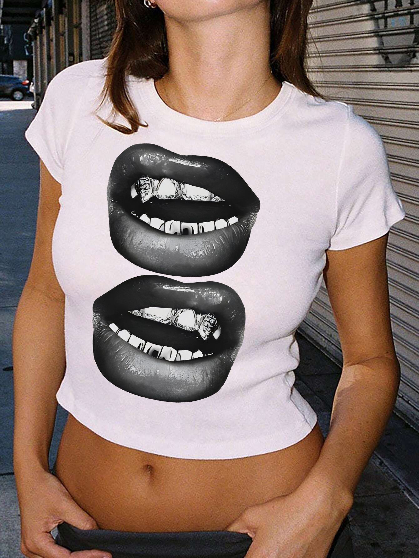 Five-pointed star Print T Shirt Women Fashion Graphic Shirts Casual Short Sleeved White Female Tee O-neck Harajuku T-shirts R250317
