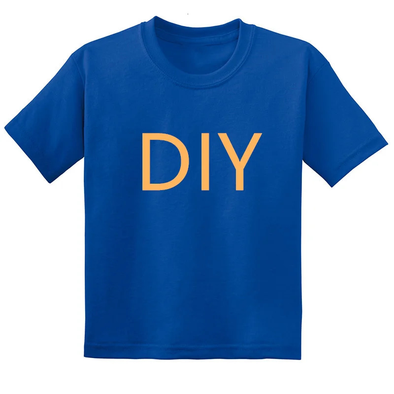 Custom Your Children Black White Blue T shirts DIY Print Kids Cotton T-shirts Baby BoysGirls TopsContact Seller Frist 250407