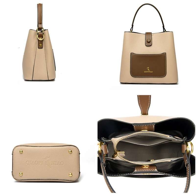 Genuine Brand Leather Tote And Purses Designer Shoulder Crossbody Handbags Sac Woman Casual Bucket Messenger Bags New