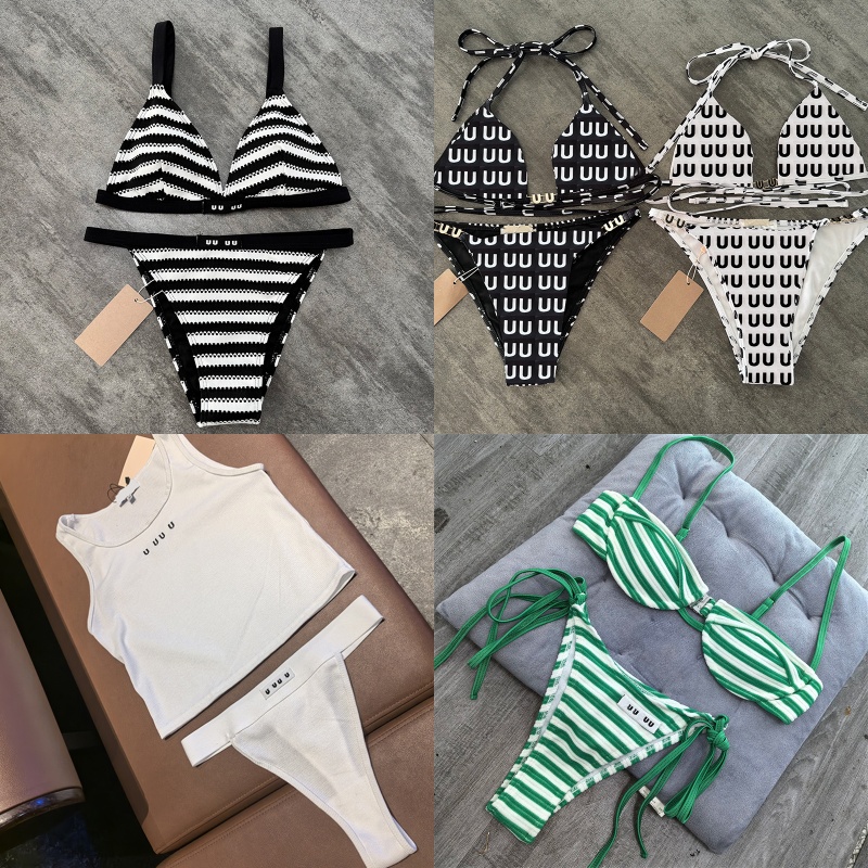 Women Designer Swimwear Sexy Backless Halter Bikinis Bra Briefs Sets Swimsuit Bathing Suit Lady Vacation Outfit