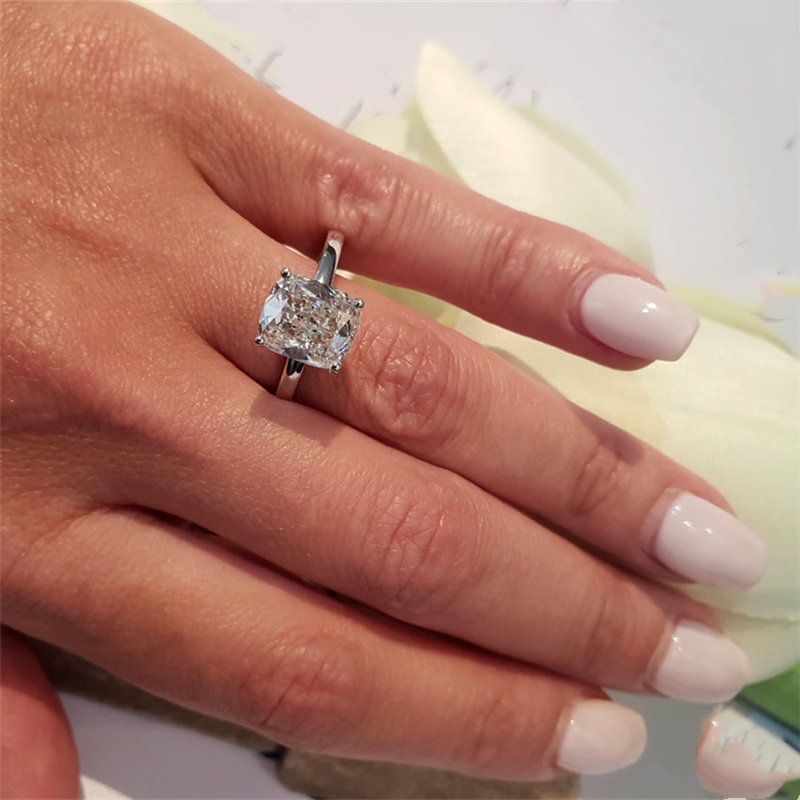 Elegant 3.0 CT Cushion Lab Diamond Engagement Ring with IGI Certification Hidden Halo for Weddings