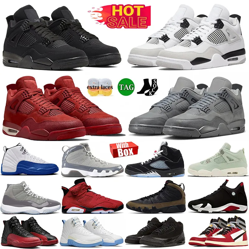 with box 3s 5s 12s Basketball Shoes 5 Metallic Reimagined Sail Military Black Cats Fear White Thunder Bred 9 cool grey lucku shorts Flu Game Men traine