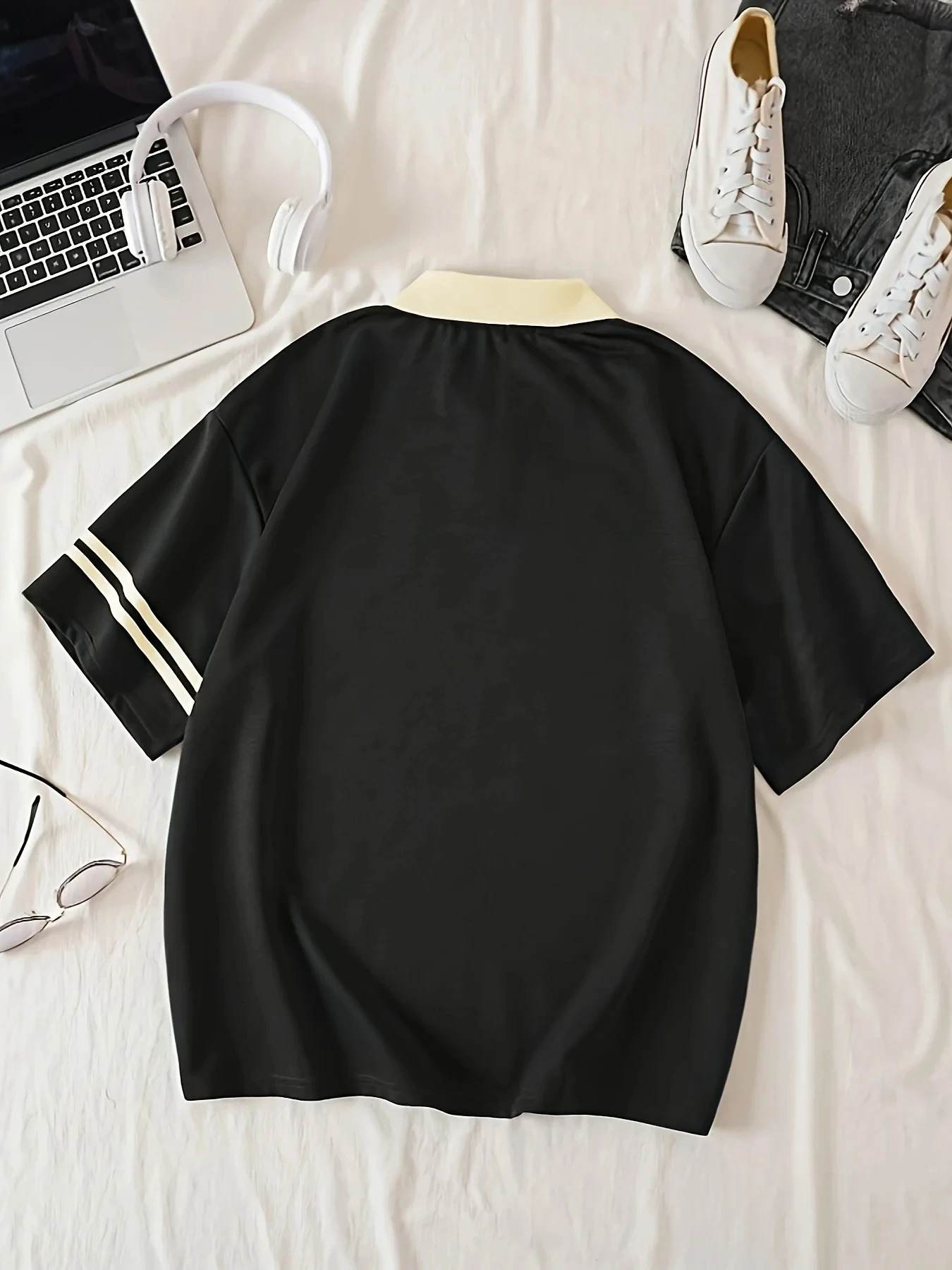 Italy No18 Casual Fashion Polo Shirt For Men Summer HighQuality Short Sleeved Loose Oversized Unisex Tops 250317