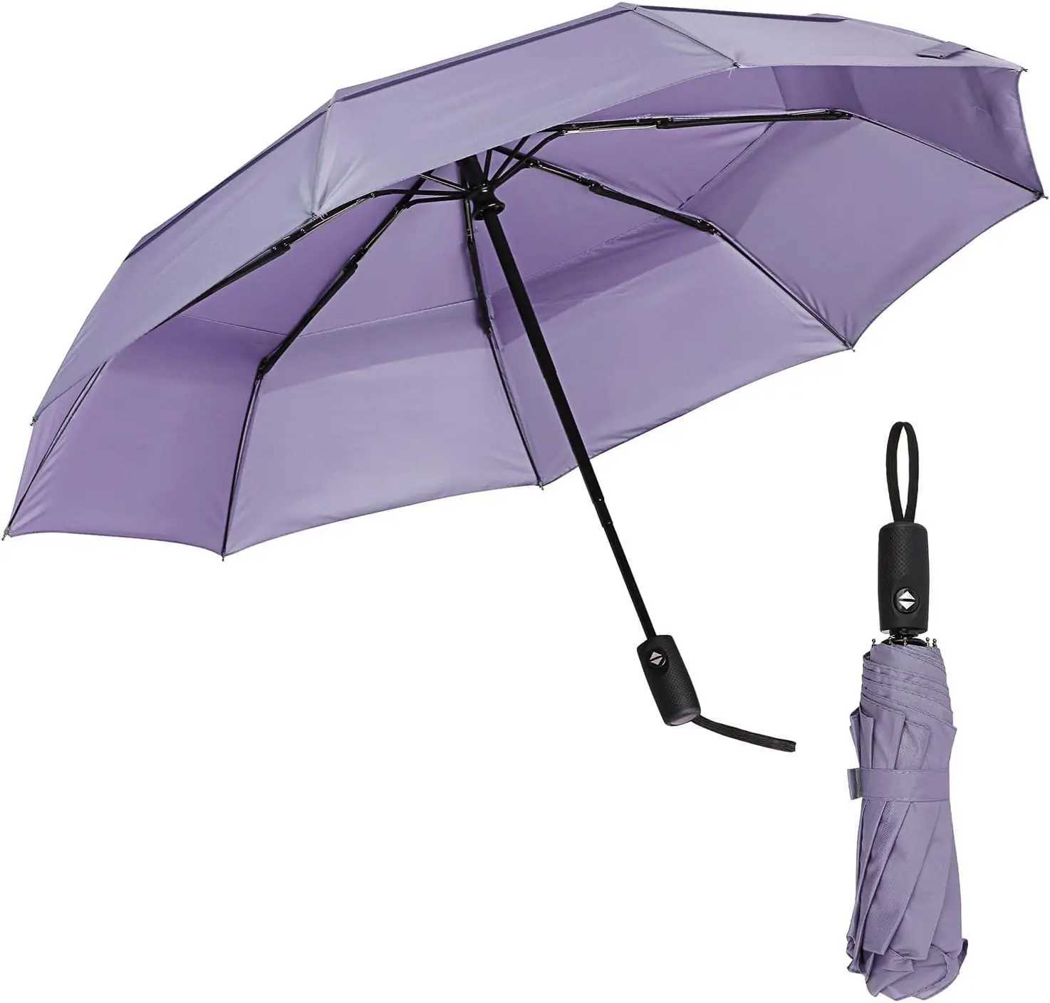 Windproof Travel Umbrella Purple Automatic Umbrellas For Rain Compact Folding Portable Storm Resistant Outdoor ProtectionC250317