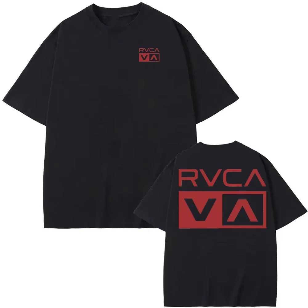 RVCA T-shirt Black T-shirt Summer Cotton T-shirt Summer Short Sleeve Fashion Mens Design Brand T-shirt Top Street ClothingT250317