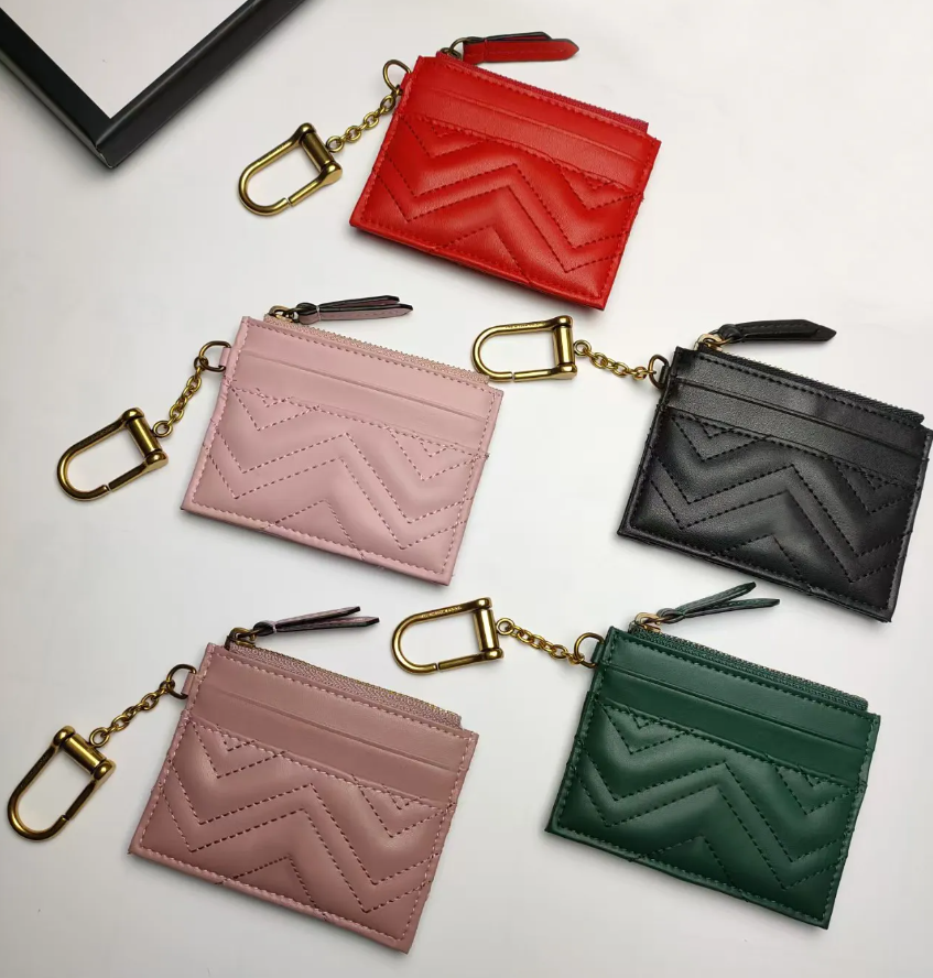 Keychains Lanyards Luxurious Letters Designer Wallet Women Card Holder Men Wallet Case Purse Quilted Leather Purses Key chain wallet Coin purse