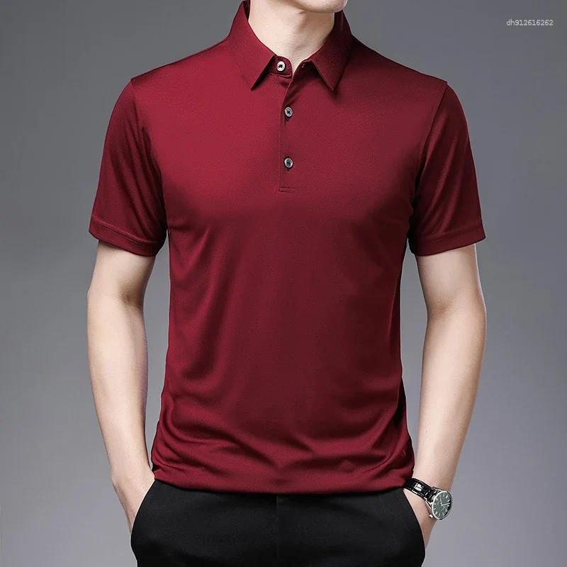 Men's Polos 2025 Solid Color Business Casual POLO Shirt Summer Fashion Short Sleeve Comfortable And Breathable Top
