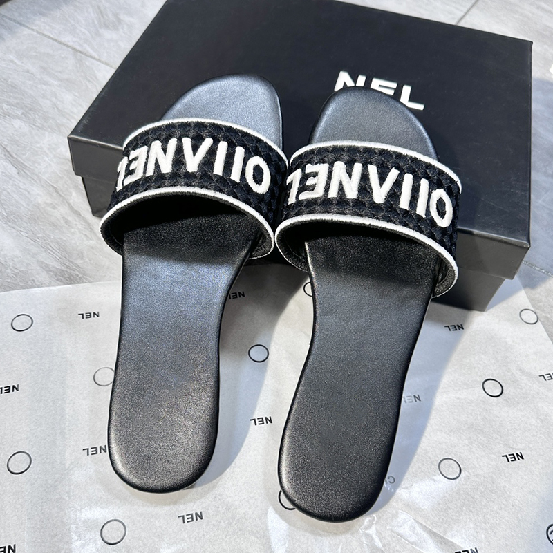 designer sandals chsandals flat slippers embroidered with letters spring/summer new collection sandals casual cooler slides sizes: 35-42