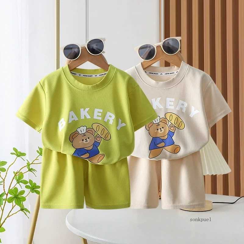 2Pcs Children Tshirt Shorts Sets Baby Summer Clothes Boy Girl Fashion Short Sleeve Pants Suit Leisure Outfits Kids Costume W250317