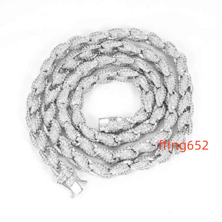 8Mm Hip Hop Gra Iced Out Bling Vvs D Color Moissanite 925 Silver Pass Diamond Tester Rope Gold Cubanlin Chain Moissanite for Men