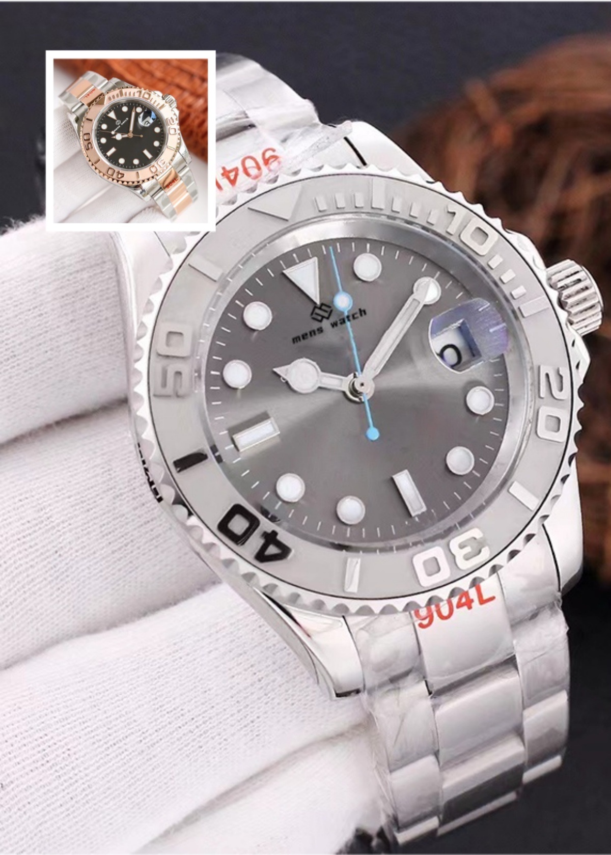 Men's automatic mechanical ceramic watch 41mm all stainless steel sliding buckle swimming watch sapphire ultra bright luxury watch