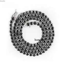 Genuine Gra Certified Black Moissanite Tennis Chain Versatile Sterling Silver Hip Hop Jewelry for Men and Women (3mm & 4mm)