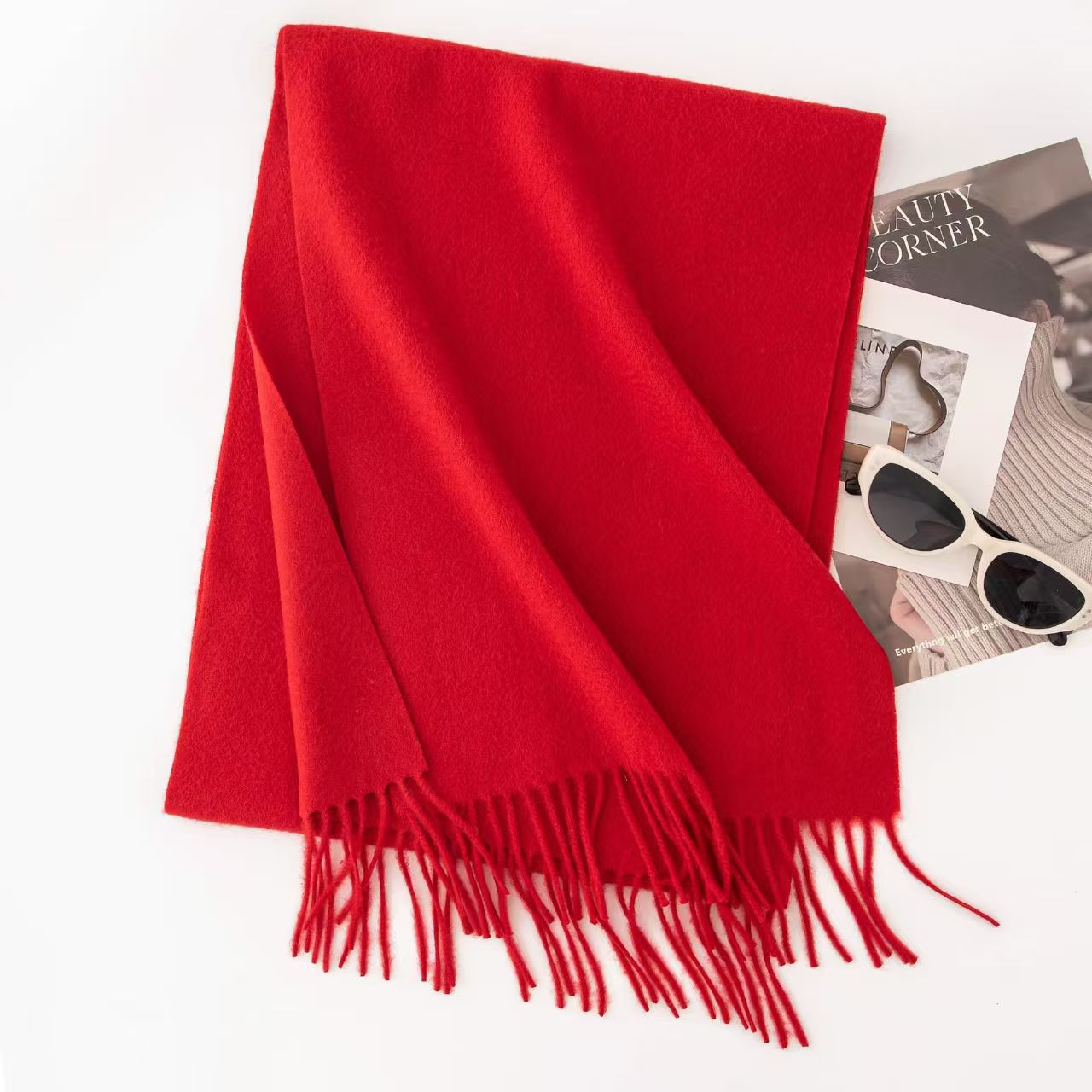K154 100% cashmere scarf new autumn and winter high-end men and women all-match thick warm neck scarf dual-purpose shawl