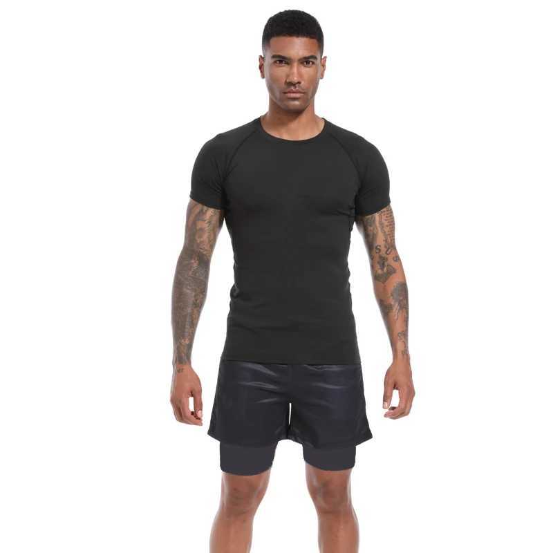 Mens compression shirt summer short sleeved T-shirt gym exercise running top underwear Baselayer sports shirt W250317