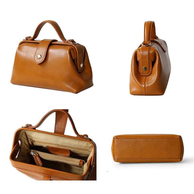 Hot Sale Women High Quality Waterproof Genuine Leather Messenger Lady Minimalist Doctor Handbag Girls Crossbody Shoulder Bag