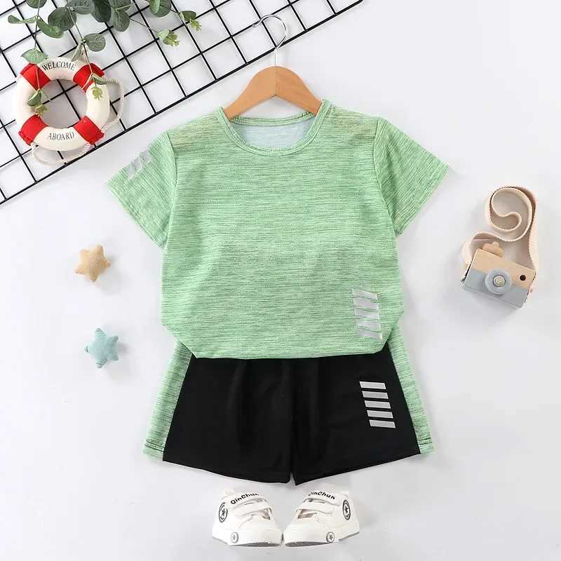 Boys and girls summer sportswear baby casual quick drying clothes T-shirt shorts 2PCS set childrens clothing trend W250317