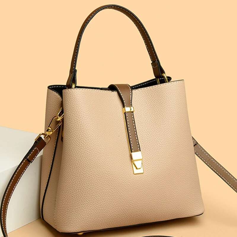 Genuine Brand Leather Tote And Purses Designer Shoulder Crossbody Handbags Sac Woman Casual Bucket Messenger Bags New