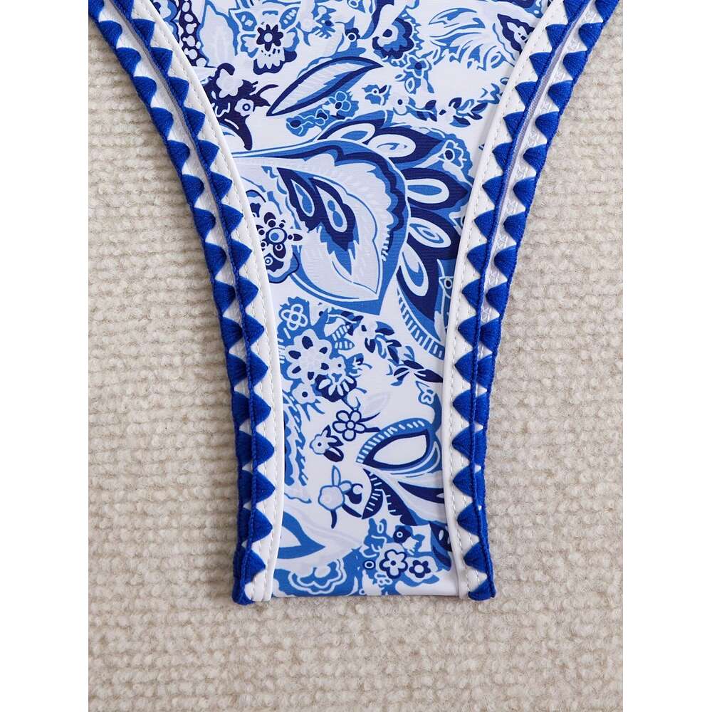Ethnic Style Broken Grass Pattern Bikini