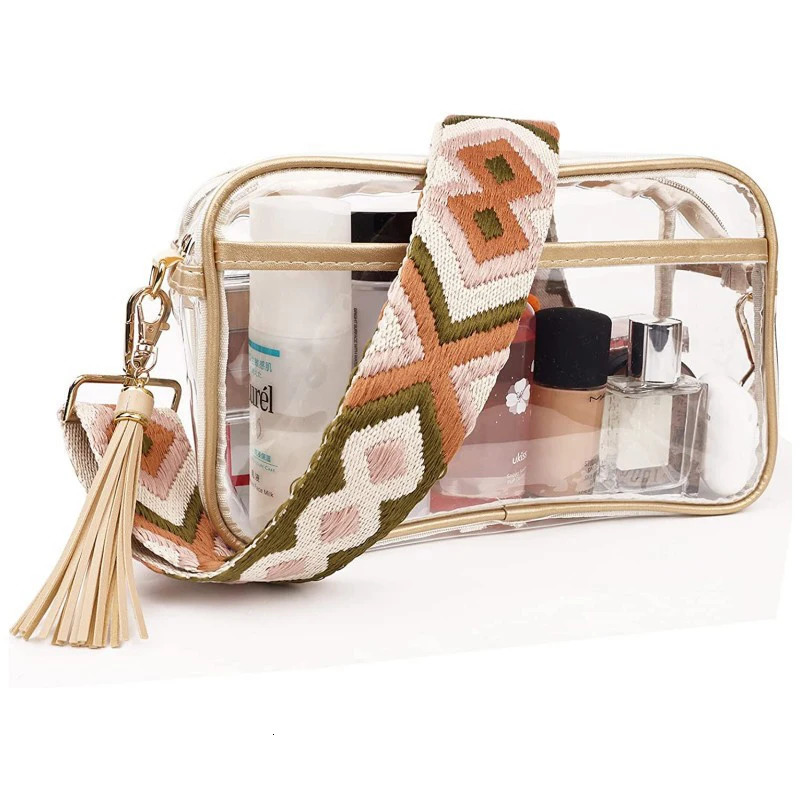 Summer INS Korean Beach Bag Transparent PVC Waterproof Travel Large Capacity Crossbody Bag Swimming Bag Storage Womans Bag250314bj