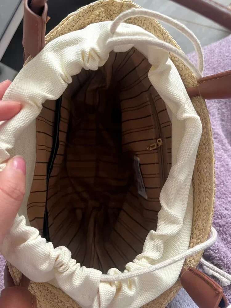 Summer New Vacation Woven Straw Bag, High Quality Seaside For Women, Women's Beach Bags Bucket Bag