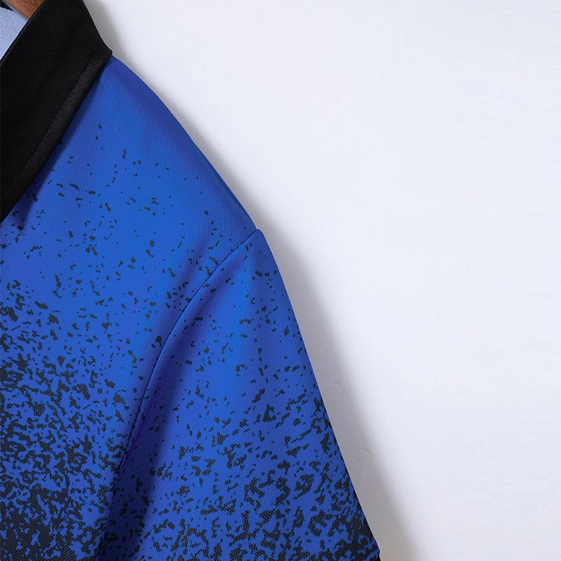 100% Polyester Men Clothes Summer Short Sleeve Fashion Gradient Color Polo Shirt Men Slim Fit Business Causal Golf Polo Shirt 250317