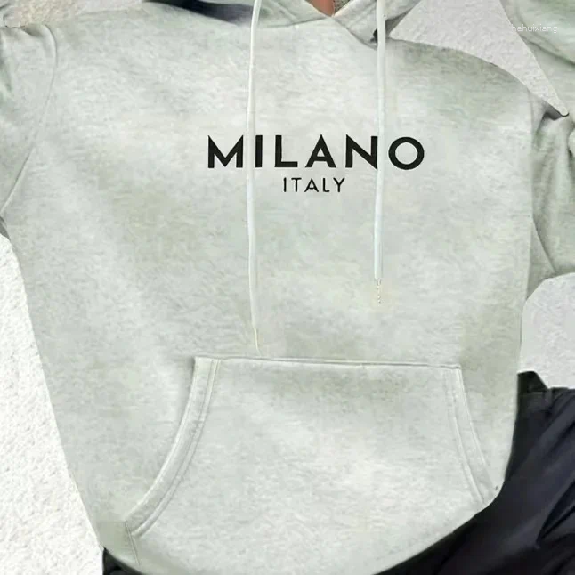 Women's Hoodies Italy Letter Print Long Sleeve Hoodie Sweatshirt Independent Station Hooded Crew Neck Pullover Fashion Clothing