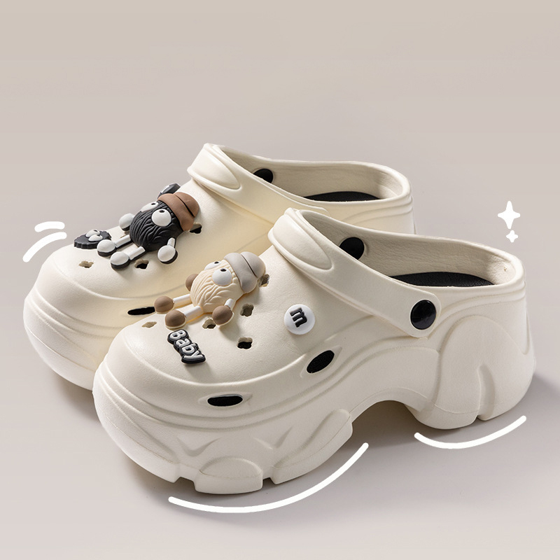 2025 new hot free shipping deisgner slippers for womens Thick soled slippers black white khaki Summer Cute Anti slip Thick soled Tall Shoes
