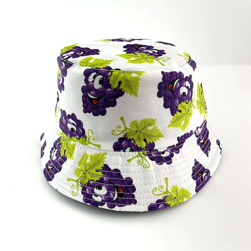 New Creative Printed Fruit Pattern Fisherman's for Women's Summer Outdoor Leisure Sunshade Double sided Can Wear Basin Hat