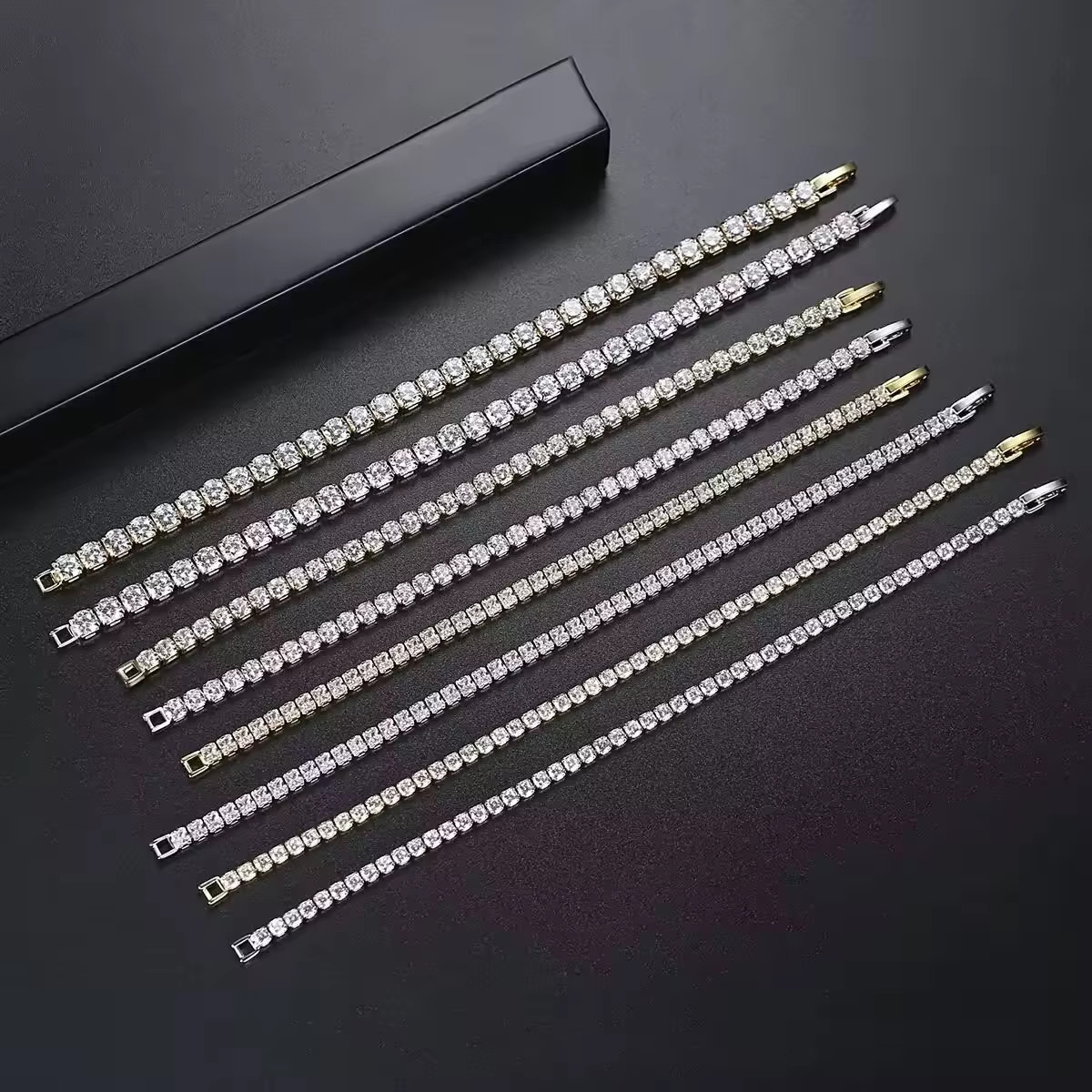 Customizable Tennis Chains Jewelry Charm Alloy CZ Cubic Zirconia Tennis Bracelet Ice Out Link Bracelet
