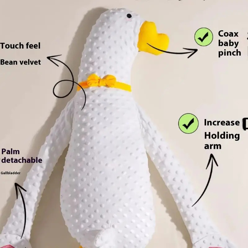 Big White Goose Baby Exhaust Pillow Soothes Babys Intelligent Beats Soothes Palm Baby Sleeping on Their Soothing Gift 250317