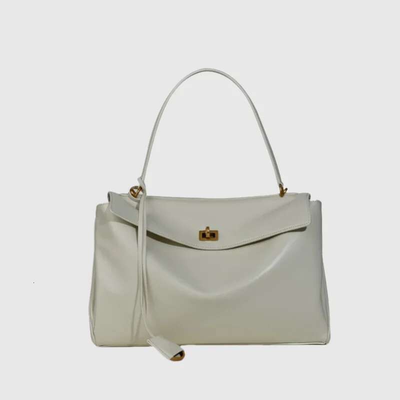 New Rodeo Bag Genuine Leather Kelly Women's Tote Large Capacity Advanced Lock Fashion High Sense Underarm Bag