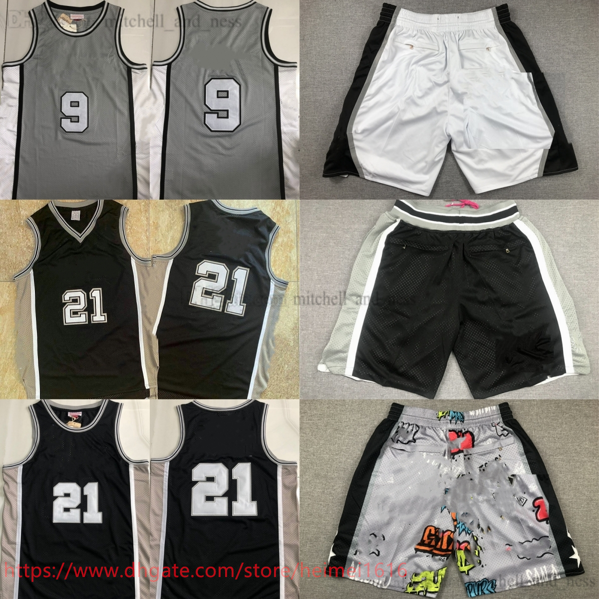 MitchellNess 2001-18 Authentic Embroidery Throwback Basketball 9 Tony Parker Jersey 2001-02 Classic Retro Duncan Jerseys Real Stitch Breathable Sport Shirts