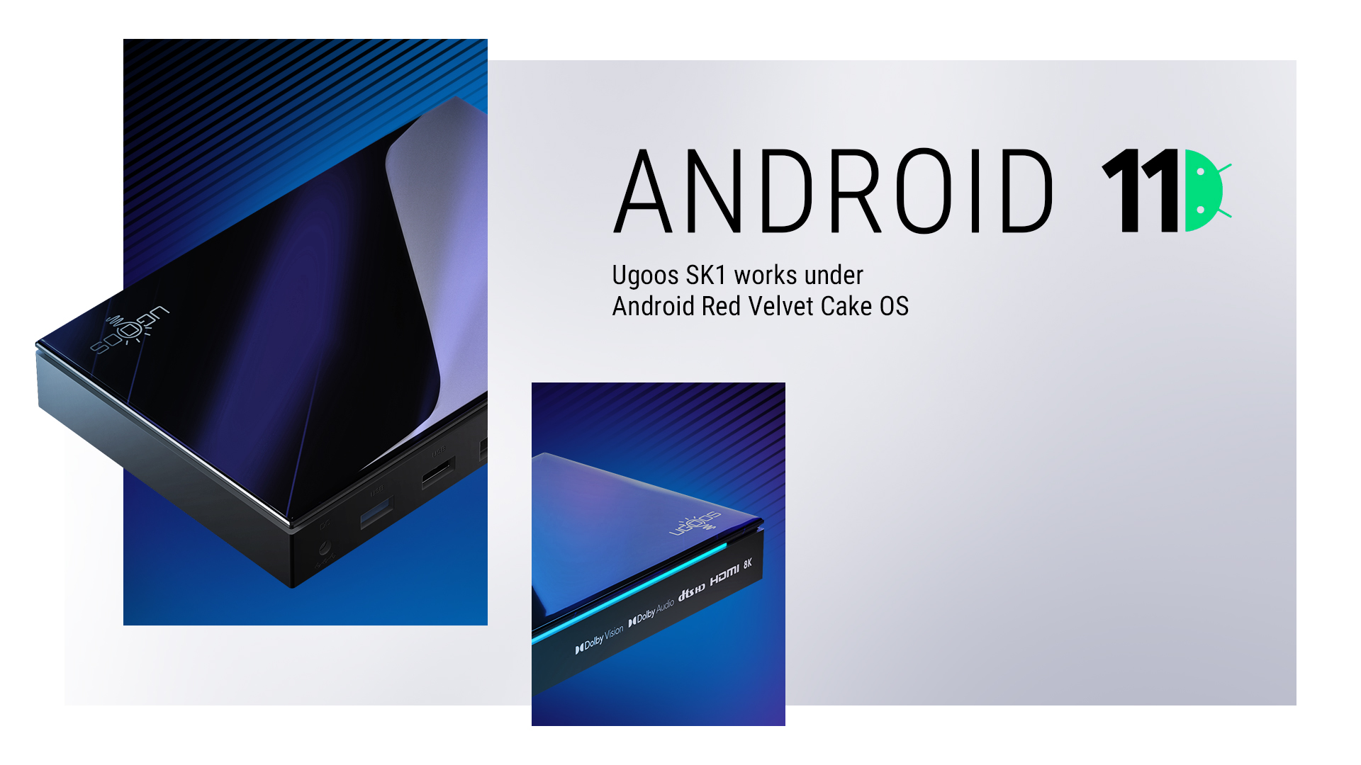 Ugoos SK1 Smart TV Box Android 11 Amlogic S928X-K 8GB 128GB Wifi 6 BT5.2 1000M Set Top Box Dolby Widevine L1 DTS Support