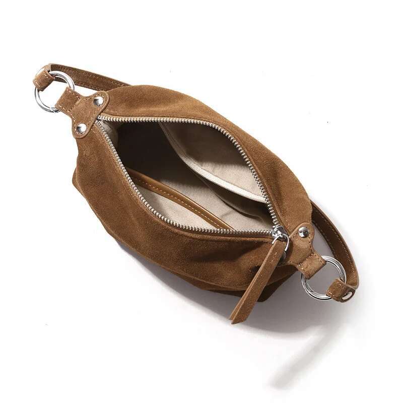 2024 New Women Suede Female Frosted Cowhide Split Leather Single Shoulder Bag Wholesale Lady Trendy Crossbody Messenger
