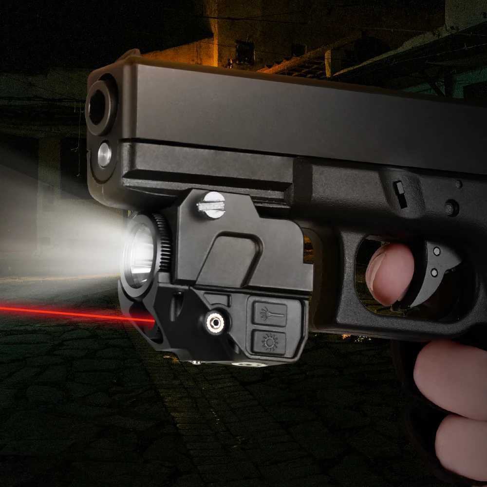 Pistol laser light combination 500 lumens flash laser visual charging compact weapon gun light for gloves torches outdoor use X250317