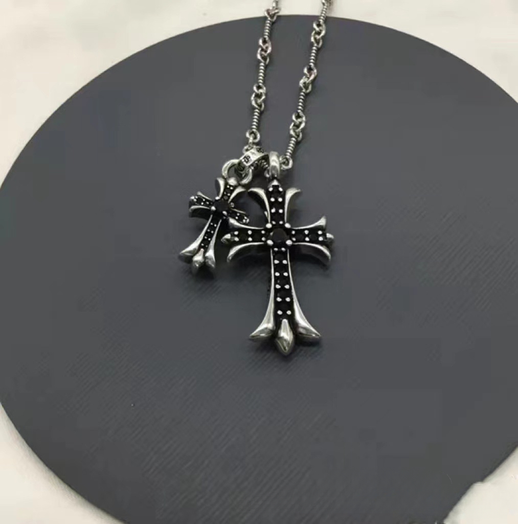 Jewellery Necklace Designer Luxury Stainless Steel Waterproof Chrome Plated Classic Cross Pendant for Wedding and Special Occasion Gift High Quality