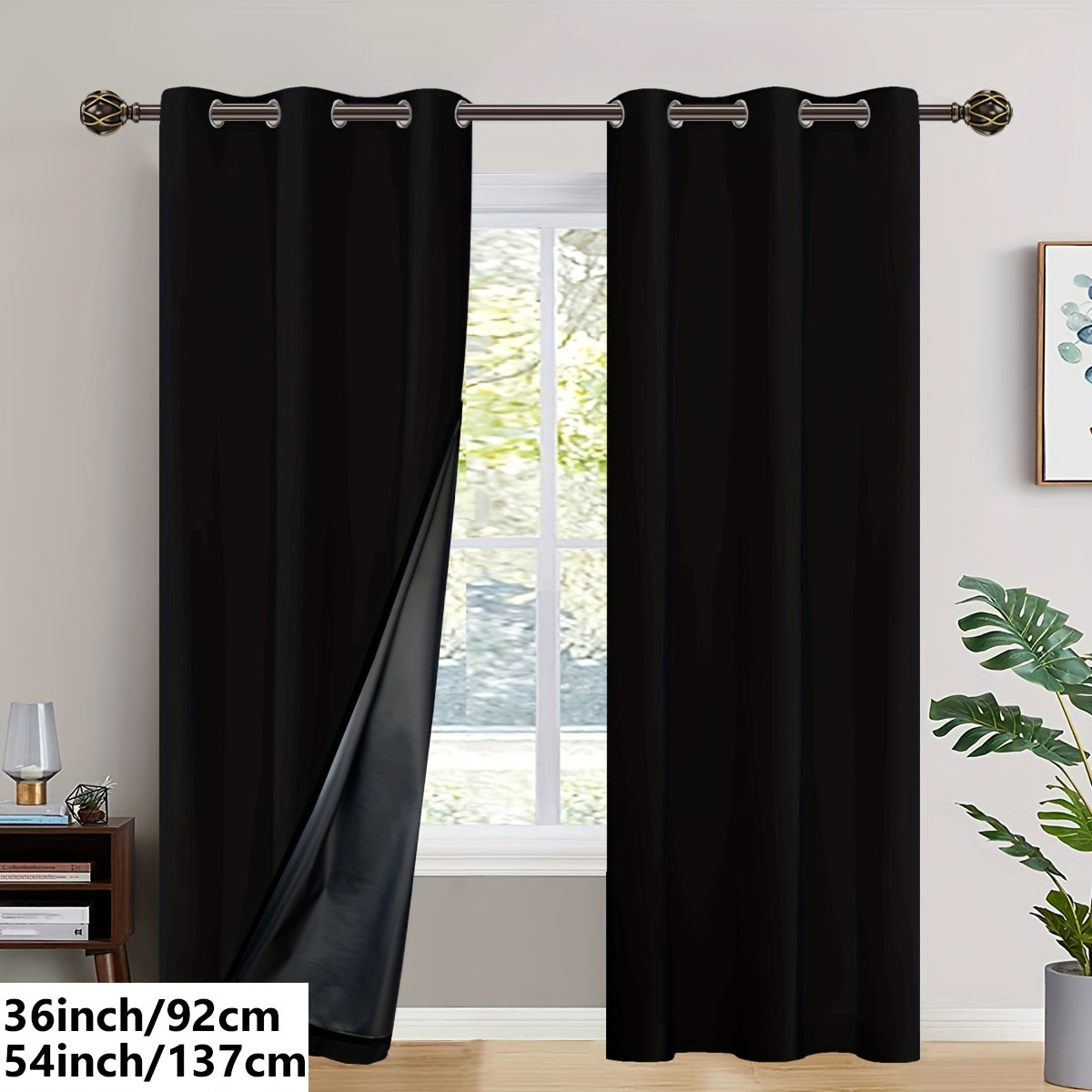 T0372 1/2PC Modern 100% High Shading, Waterproof And Insulated Indoor And Outdoor Curtains And Door Curtain