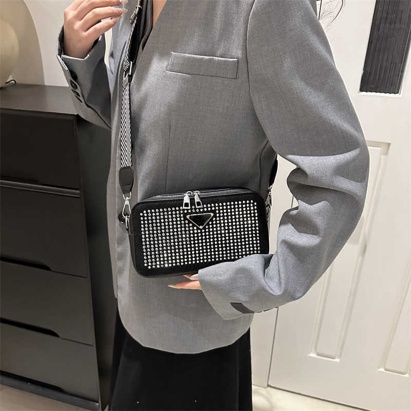 luxury designer tote bag Handbag Spring New Diamond Womens Bag with Diamond Inlaid Mobile Phone Bag Simple Shoulder Bag Crossbody Small Square Bag